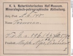 Etiketten zu Vesuvian (NHMW-MIN-Ah140)